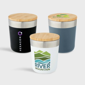 Lagan Copper Vacuum Insulated Stainless Steel Tumbler with Bamboo Lid 300 ml